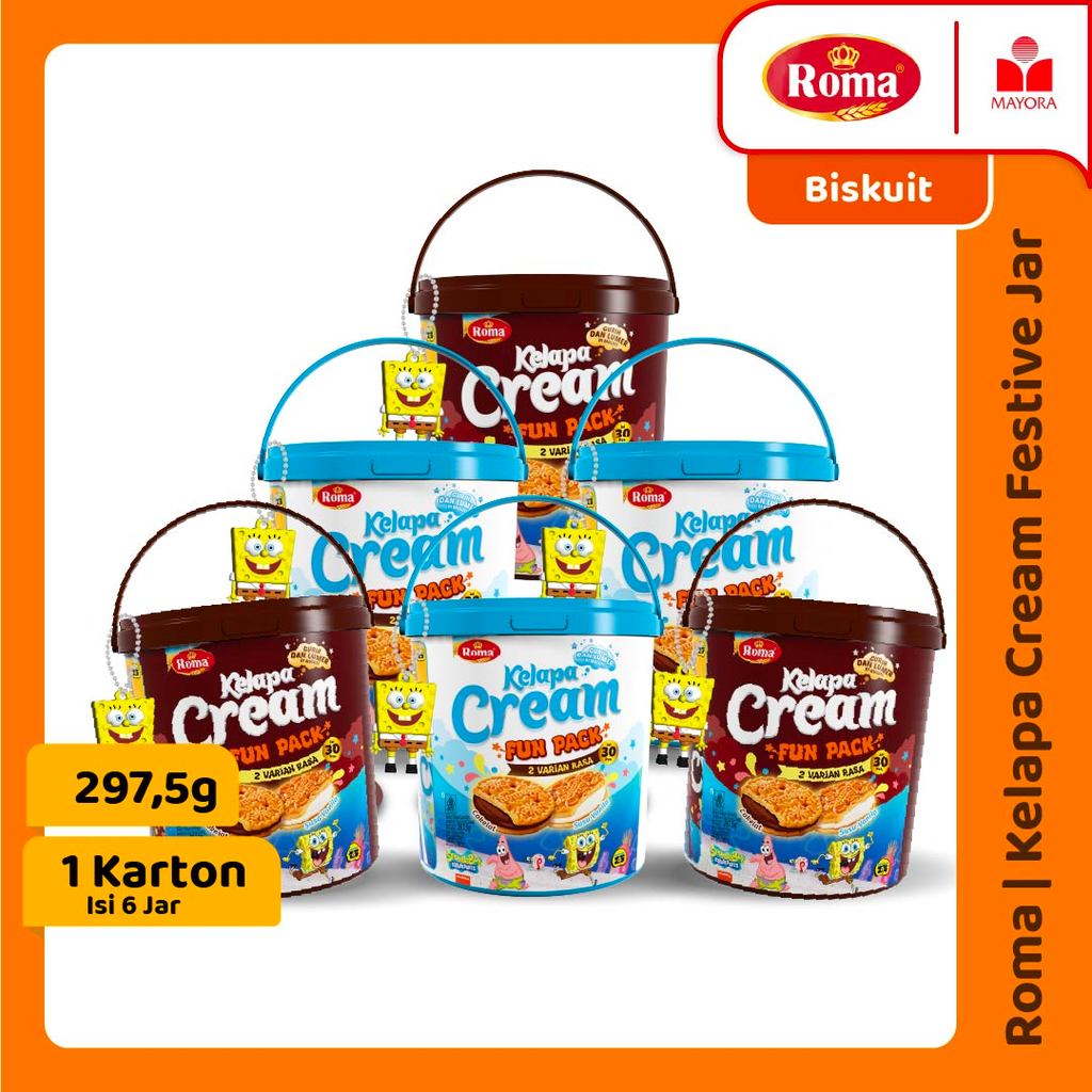 Paket 1 Karton - Biskuit Roma Kelapa Cream Festive Jar