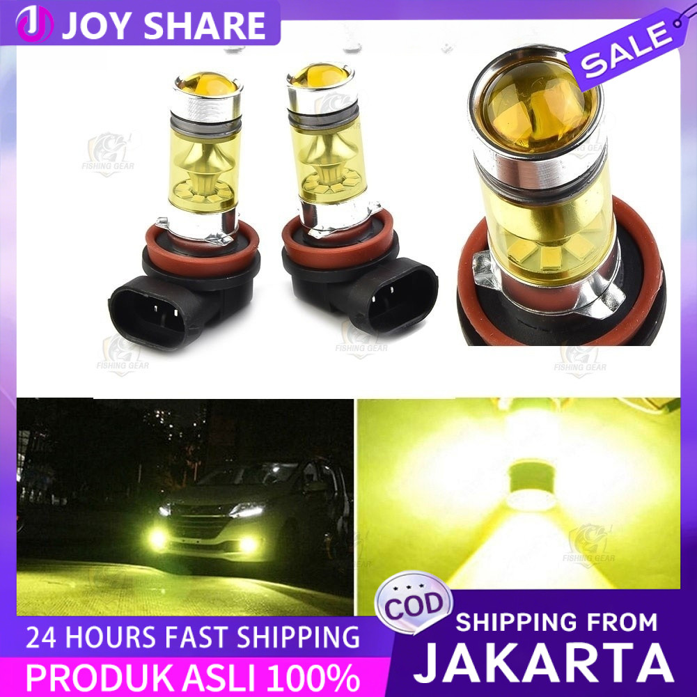 2 Lampu Super Terang H11 H8 Bohlam Lampu Kabut Led H11 H8 4300K ​​​​100W 1500LM Lampu LED Kuning Sup