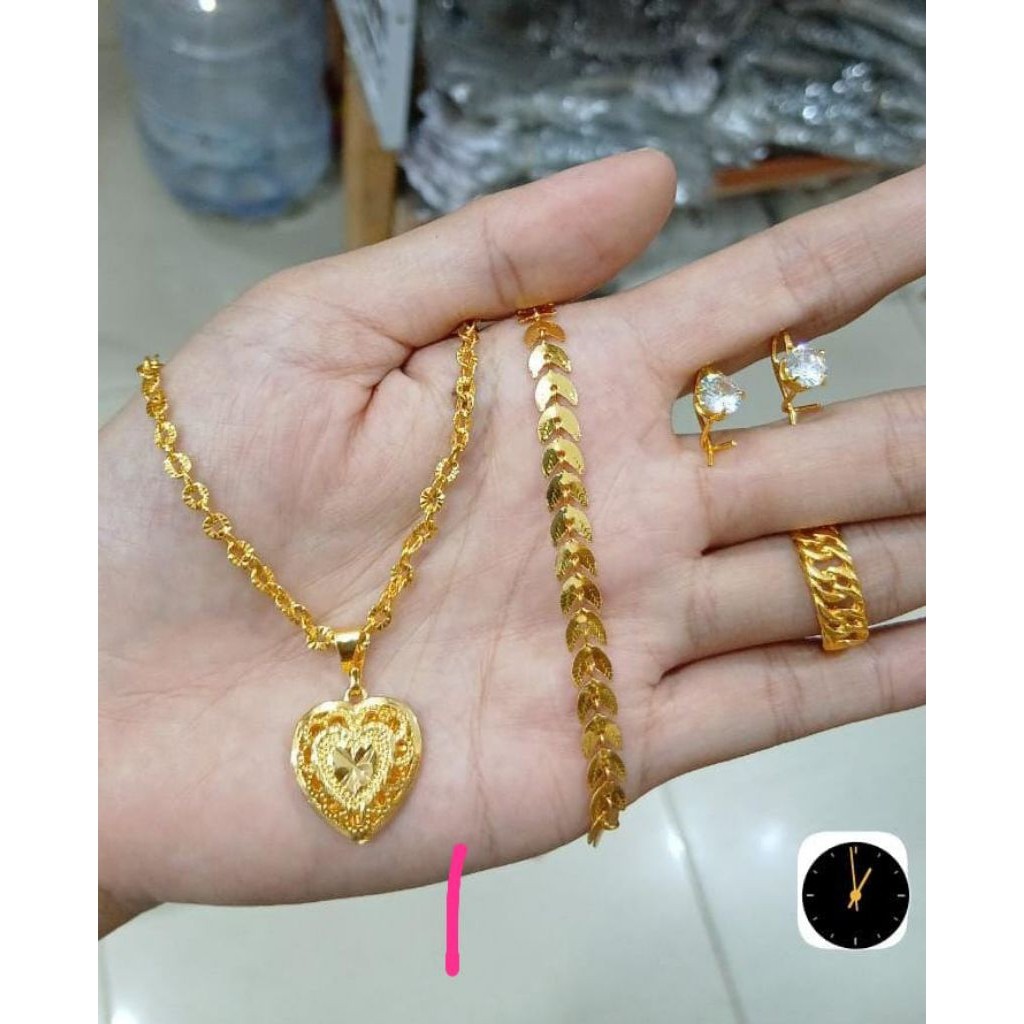 1.Set Perhiasan Mewah Mirip Emas. Bahan Koin Asli 91_92
