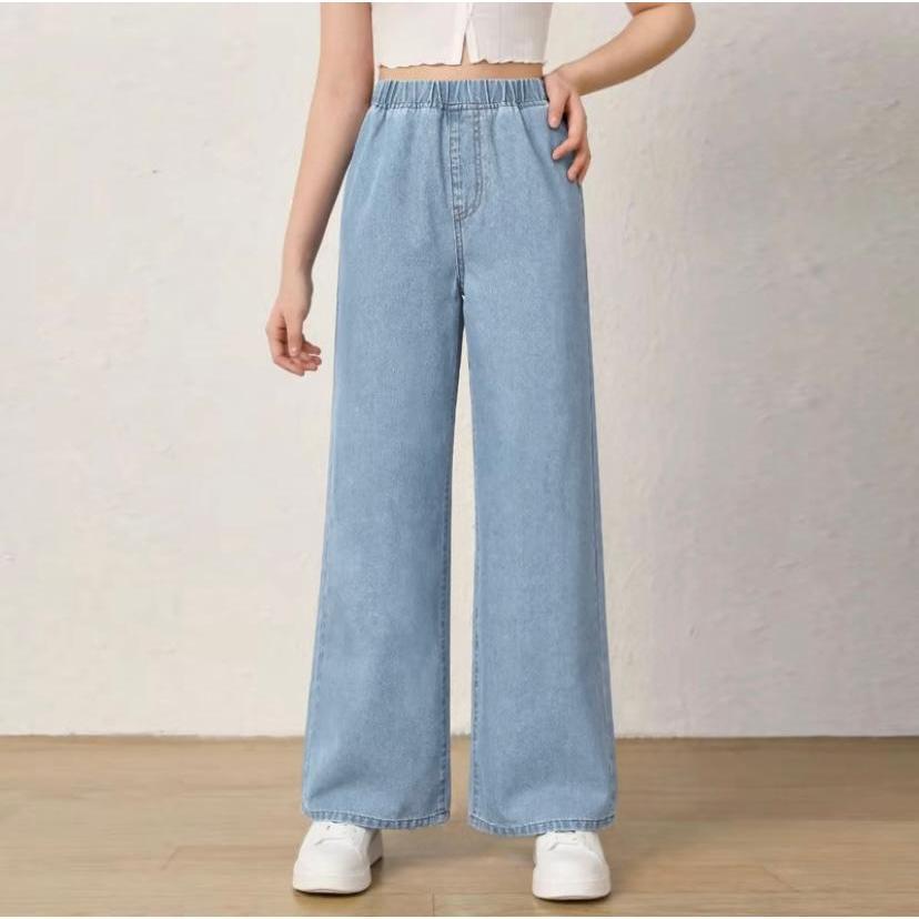 celana jeans wanita baggy jeans/jeans kulot pinggang karet melar/ jumbo/bisa sampai bb100kg [KMO]