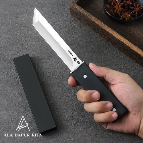 Sale Fixed Blade D2 Steel Japanese Tanto Knife Ebony Wood Pisau Jepang Cod