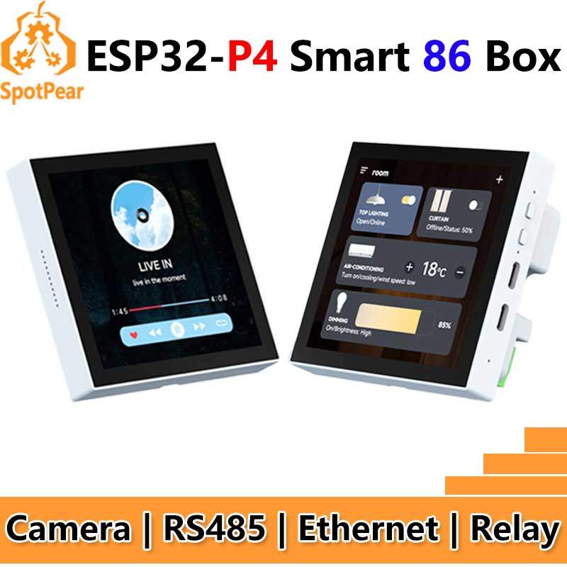 ESP32-P4 Smart 86 TV Box Development Board 4 inch 720x720 Display TouchScreen RS485 Relay Camera RJ4