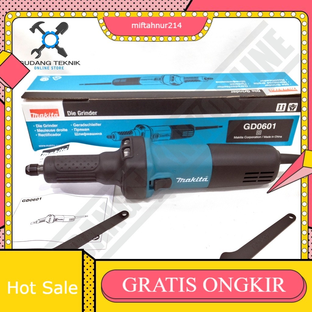 Die Grinder 8" 6mm MAKITA GD0601 / Mesin Grinder Gerinda Gurinda Lurus Tuner GD 0601 MAKITA