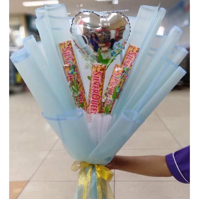 Buket bucket bouquet coklat silverqueen snack coklat wisuda graduation Terlaris