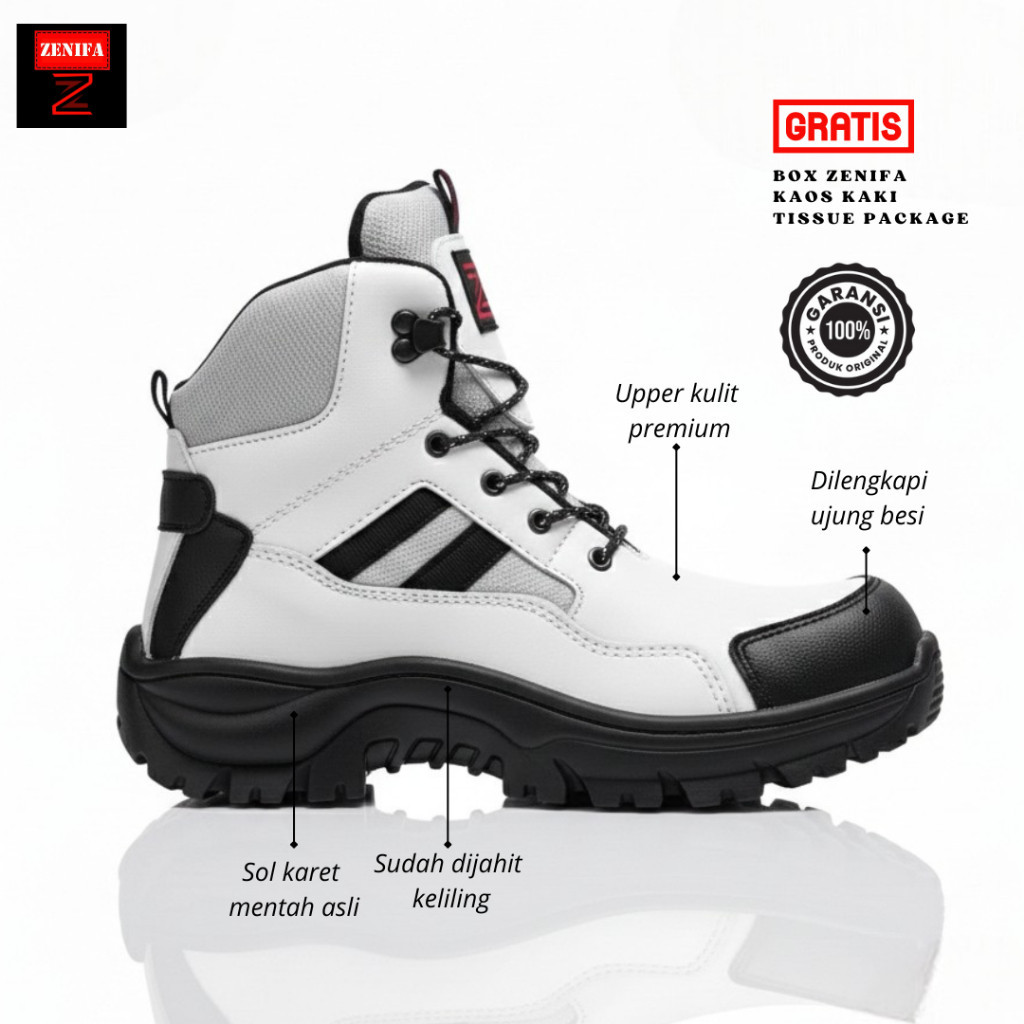 Zenifa - Sepatu Safety Zenifa Hikers Boot Pria Tinggi Size 39-43