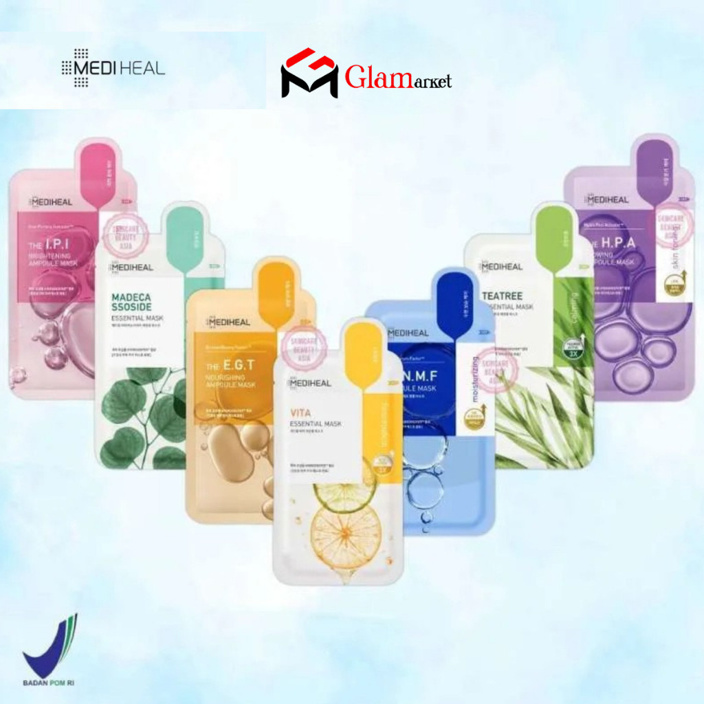 GLAM - MEDIHEAL Korea Sheet Mask - Sheet Mask Wajah Mediheal - Mediheal Meience Sheet Mask - Medihea