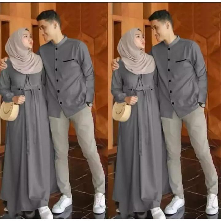 couple emon// gamis  couple pasangan 2025// baju lebaran suami istri2025//  couple pasangan 2025// c