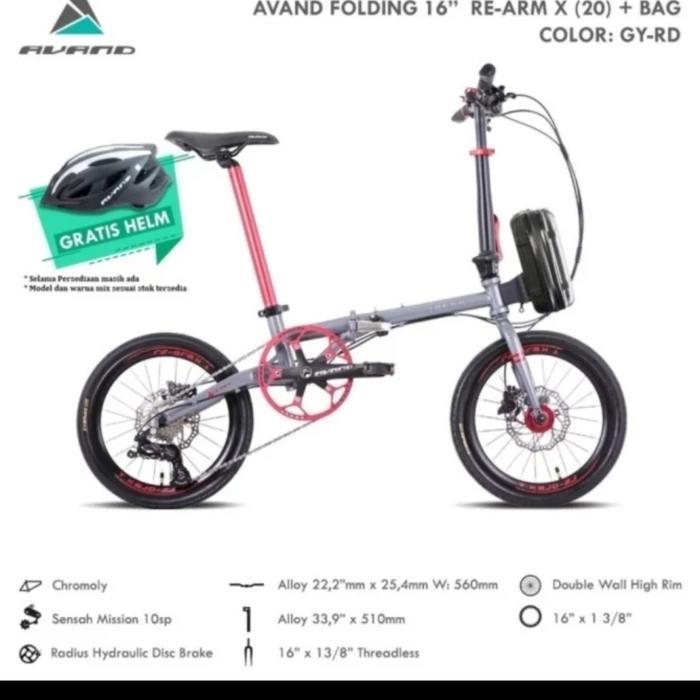 Sepeda Lipat Avand Re Arm X 16 inch 10speed