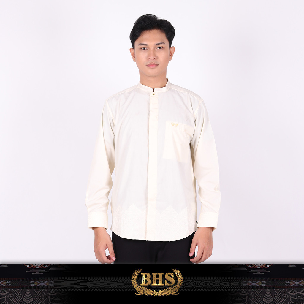 Baju Koko BHS Cosmo Suhaib Cream Baju Muslim BHS