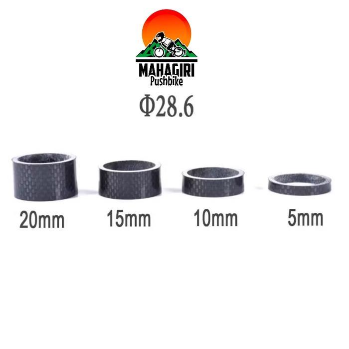 Spacer carbon peninggi stang handlebar fork pushbike balance bike sepeda - 5pcs set