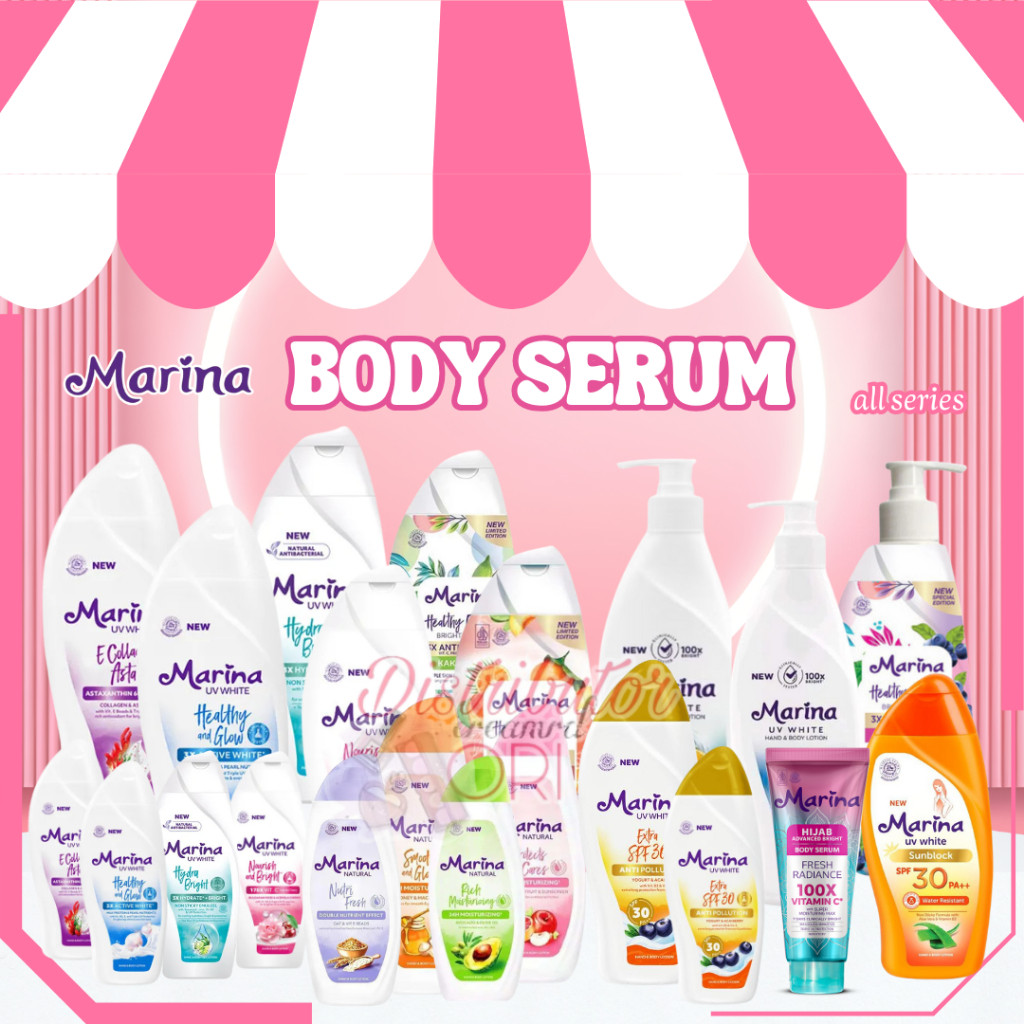 MARINA BODY SERUM ALL SERIES | UV White Body Lotion 185ml | UV white Dewy Bright pum 350ml | UV Whit