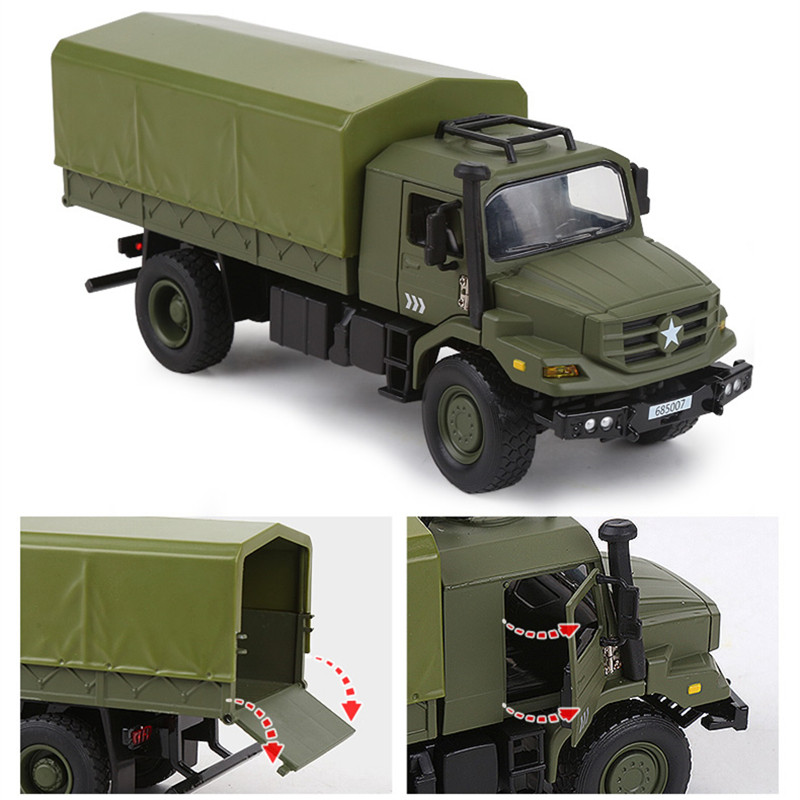 Alloy Military Tactical Truck Car Model ecast Metal Military Transport Vehicle Armored Car Model Sim
