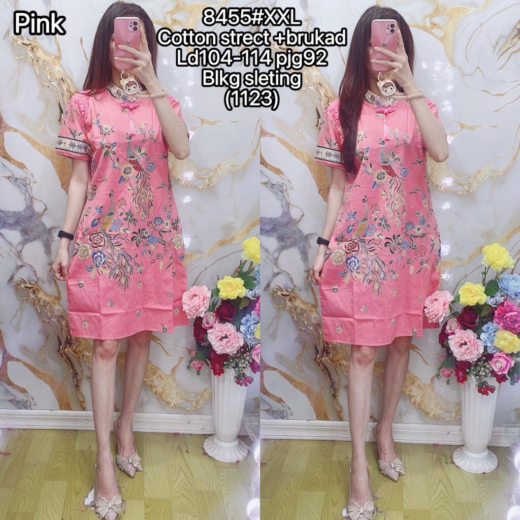 dress batik chongsam /dress imlek/ batik imlek