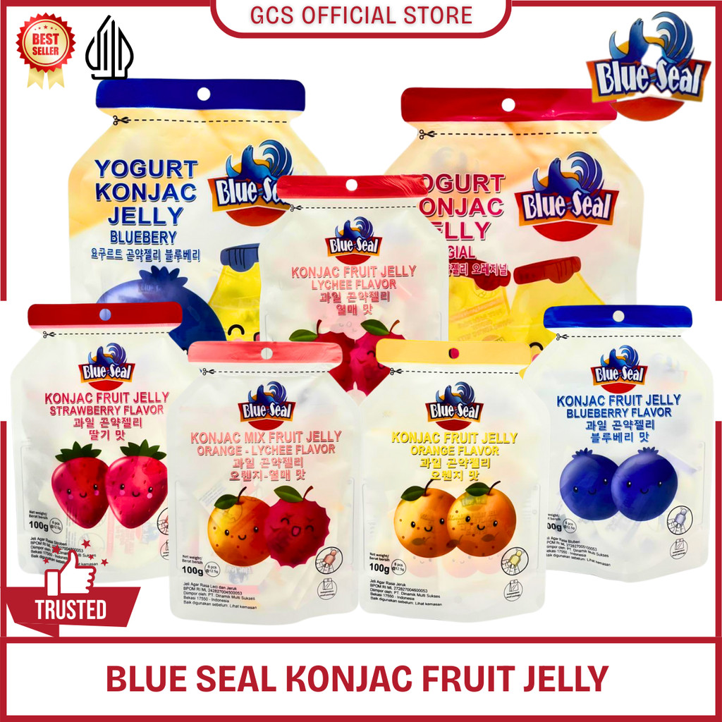 Blue Seal Konjac Jelly Fruit Yogurt 100g 160g 500g Camilan Diet Sehat Halal Jelly Konnyaku Buah