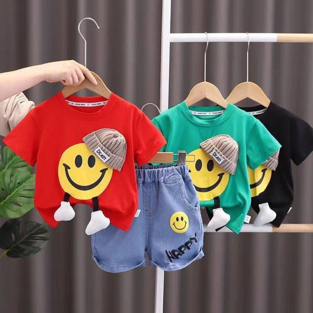 Setelan Baju Anak-Anak Perempuan Katun Baru Umur 6-7 Tahun