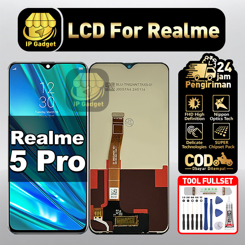 LCD Realme 5 Pro Fullset LCD HP Touchscreen Layar Sentuh Touch Screen COD