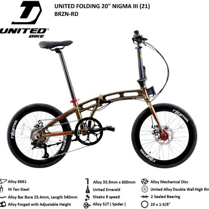 sepeda lipat 20 inch United Nigma III nigma 3 nigma3 folding bike