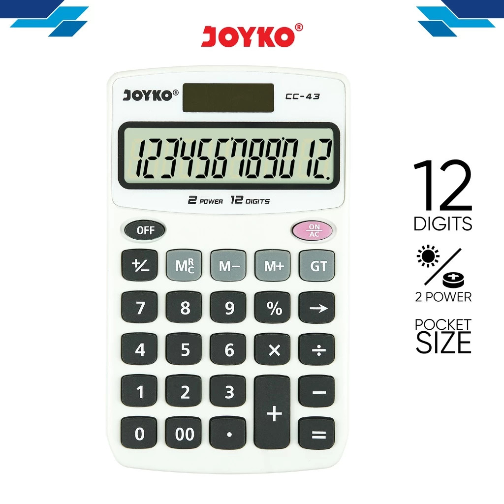 Kalkulator JOYKO CC-43 Kecil 12 Digits Calculator Saku