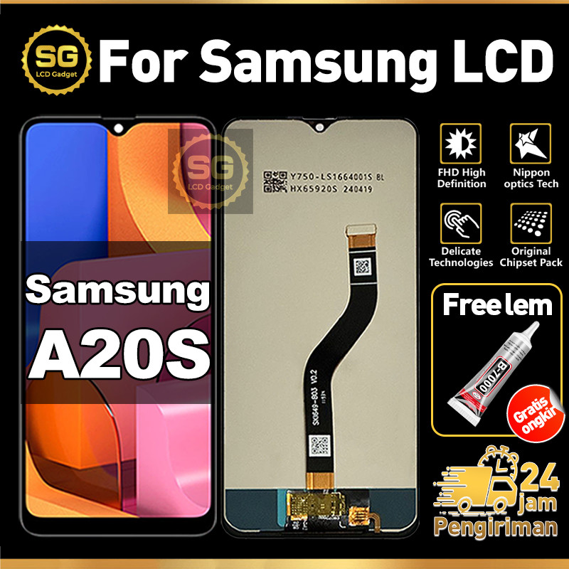 SG LCD SAMSUNG A20S Fullset HP Touchscreen SAMSUNG A20S Free Lem Glass Touch Screen Digitizer COD