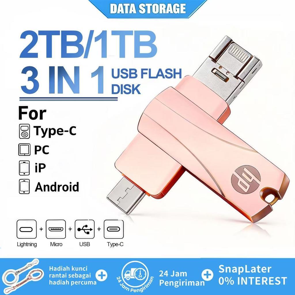 FlashDisk 2TB FOR iphone For i Phone/Android/PC Flashdisk OTG 1TB Flash Drive 3 in 1 Rotation Pen Dr