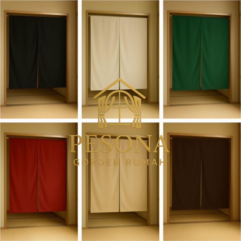 Gorden Noren Japan|Tirai Pintu Pembatas Ruangan|Polos Minimalis