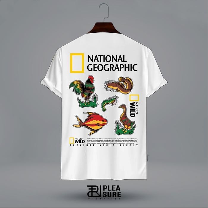 Tshirt National Geo Wild Parodi Pecel | Pleasure World - Hitam, S