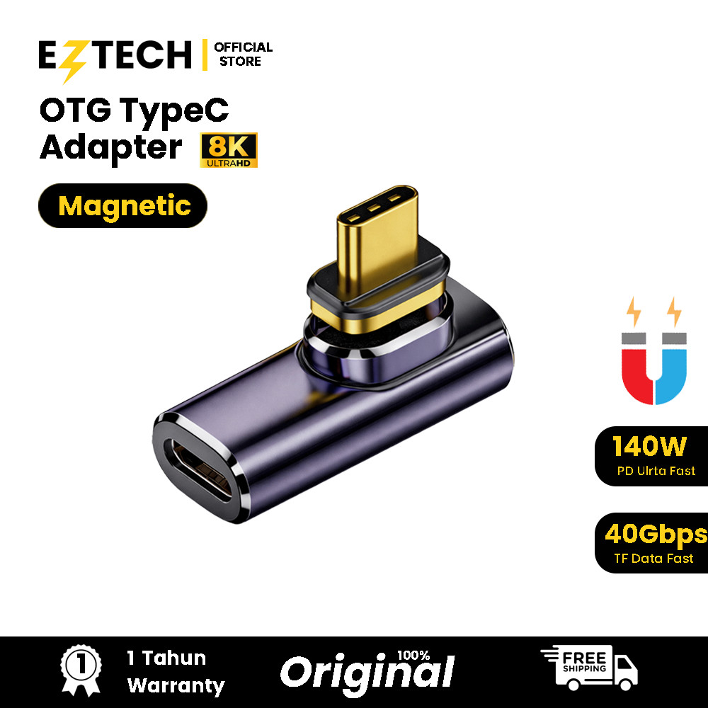 140W USB4  Magnetic Adapter Converter C-C  8KUHD 40GBPS  Type-C Charger 140W  Fast Charging EZTECH