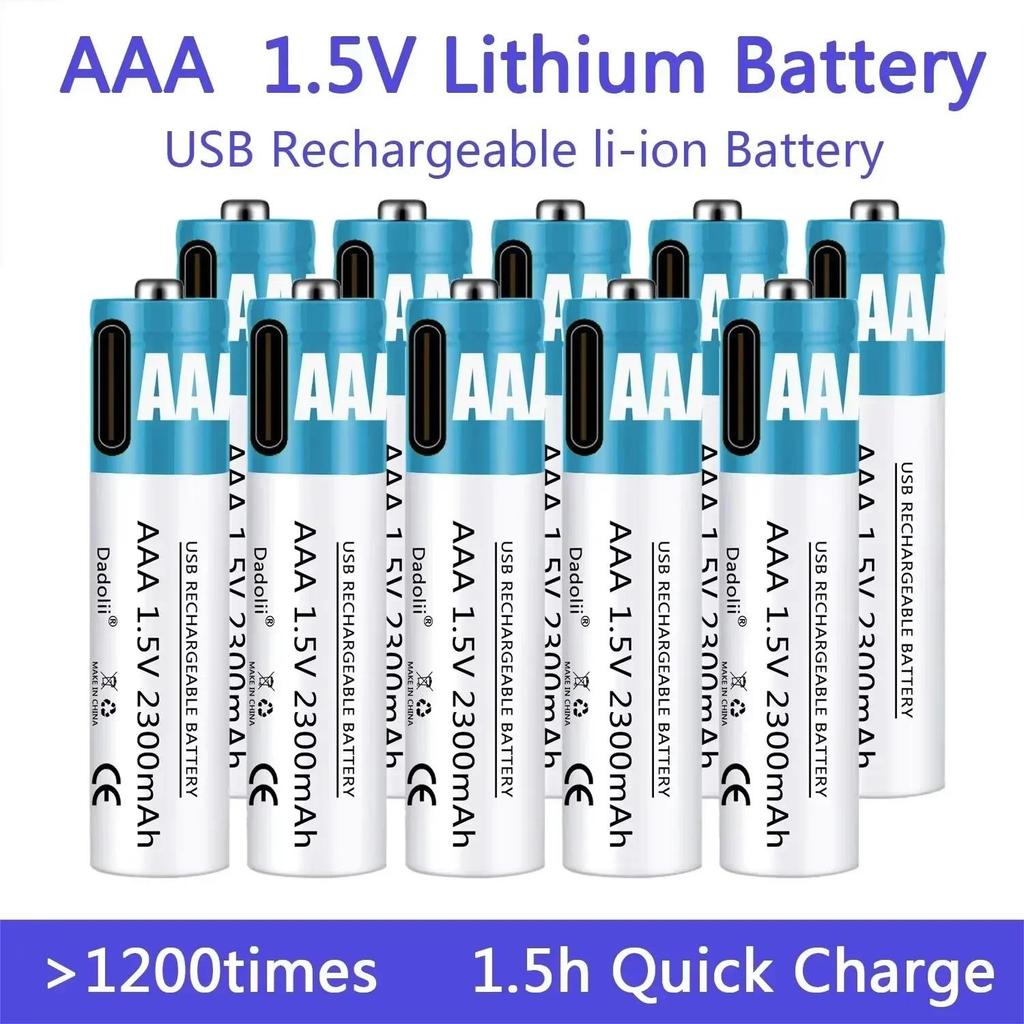 New 1.5V AAA Rechargeable Battery 2300mAh Rechargeable AAA Battery Lithium Polymer Battery Quick Cha