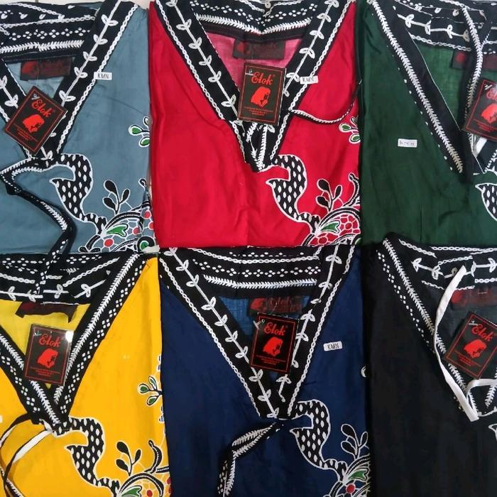 DASTER BATIK ELOK MODEL KIMONO JEPANG - HITAM