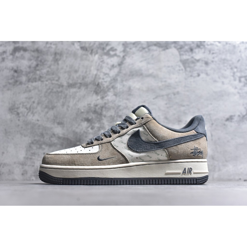 Nike AF1 '07 Low Stussy Coklat Kulit Kambing Sepatu