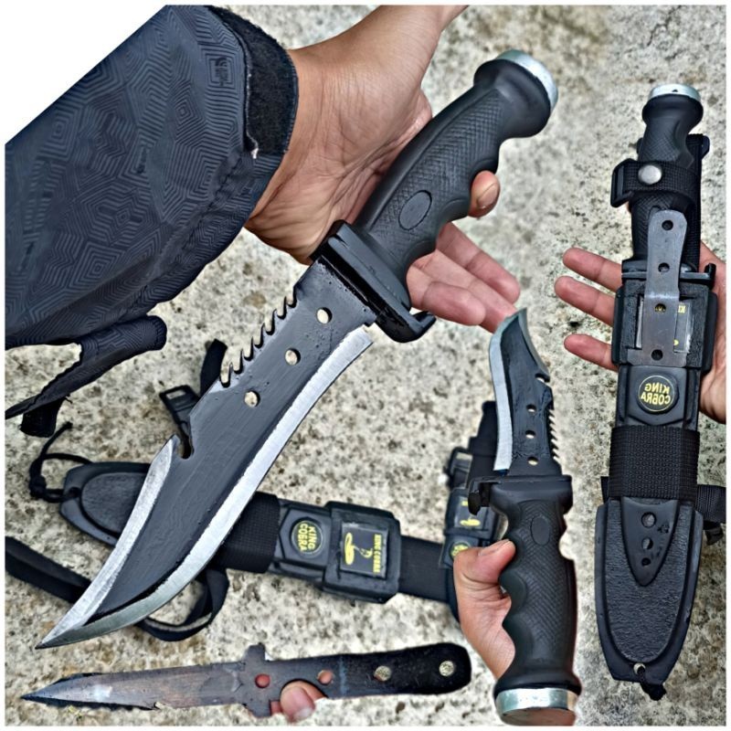 Pisau King Cobra HITAM Berburu Jumbo Anak