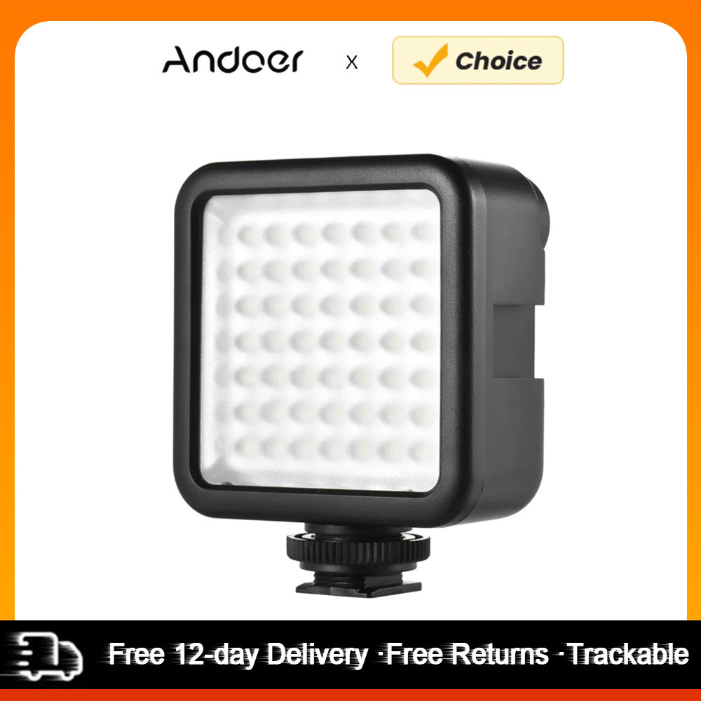Andoer W49 Mini On-Camera LED Video Light Dimmable Camcorder Video Lighting With Shoe Mount for Cano