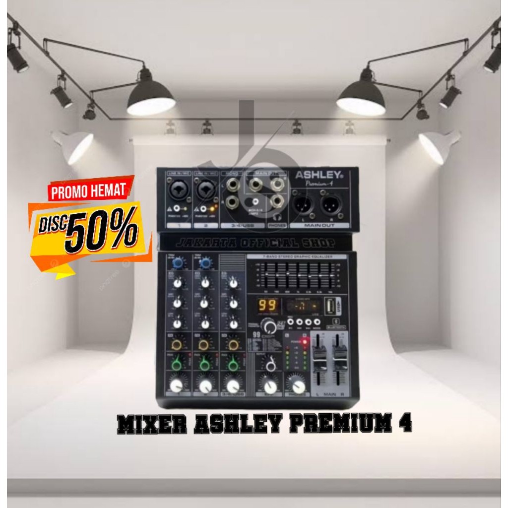Mixer Ashley premium 4 original 4 channel bluetooth - USB