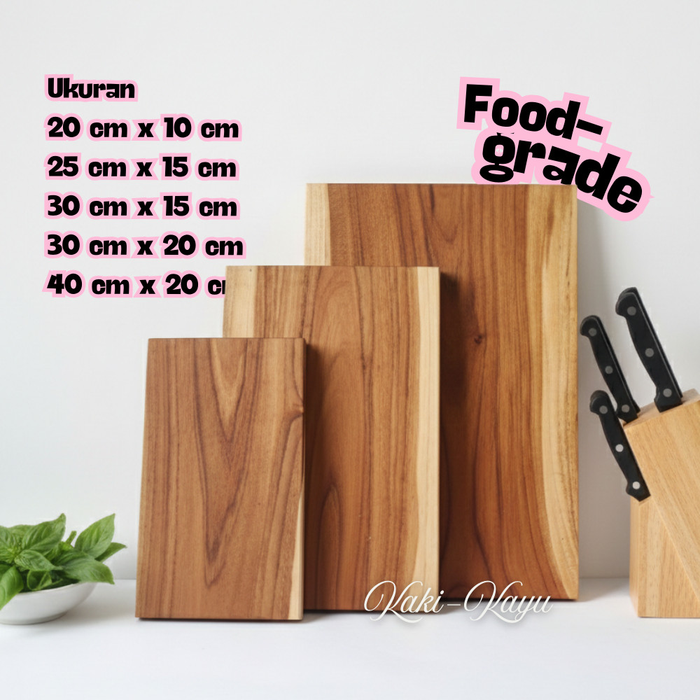 Alas Talenan Kayu Jati Untuk Masak Potong Sayur Buah Dapur Model Polos