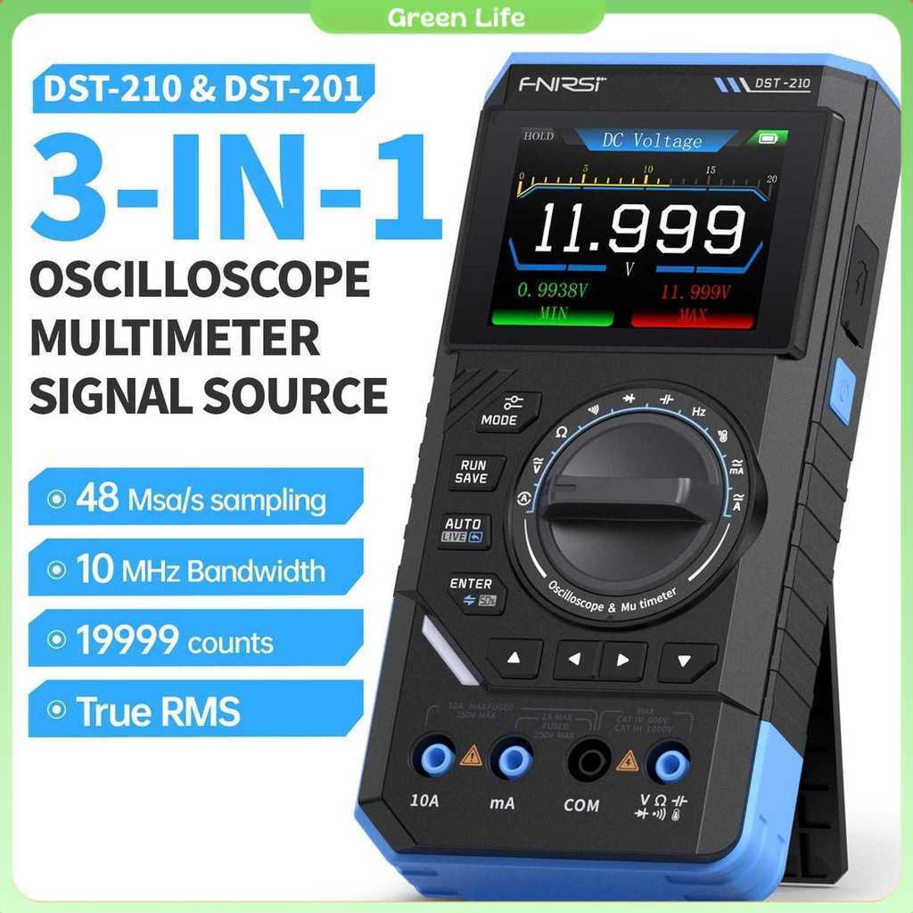 FNIRSI Digital Oscilloscope 3in1 Multimeter Signal Generator 3000mAh - FNIRSI DST-210