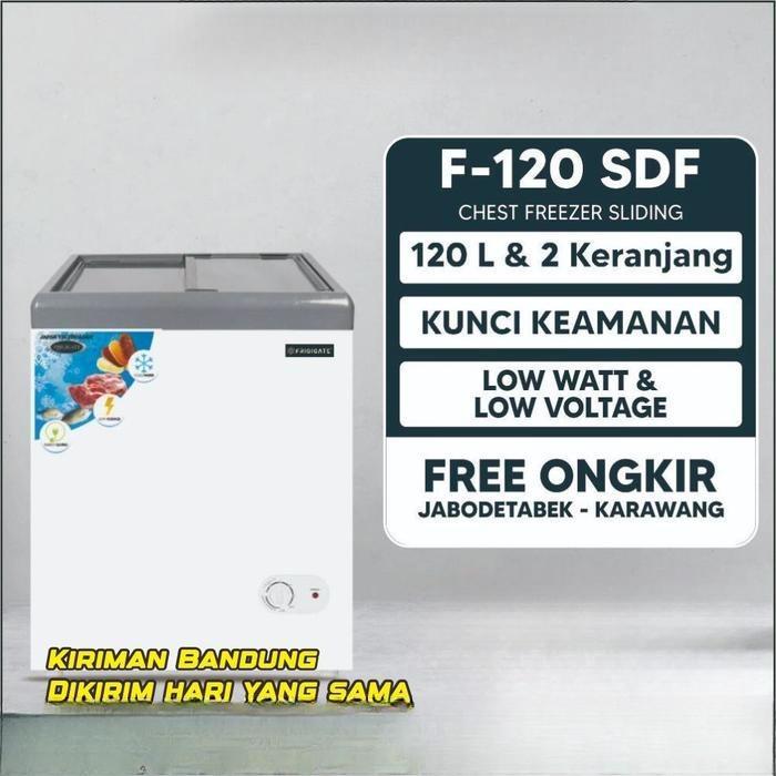 CHEST FREEZER Frigigate CF-120SDF 100Liter Sliding Door Frozen Food box freezer Makanan - FRIGIGATE 