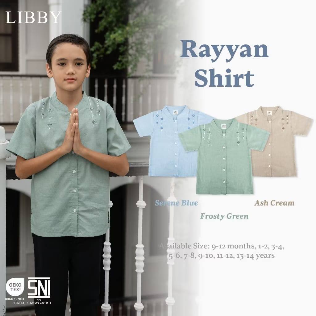 Libby Rayyan Shirt Koko Usia 9-12 Bulan & 1-14 Tahun - LITTLE BARI