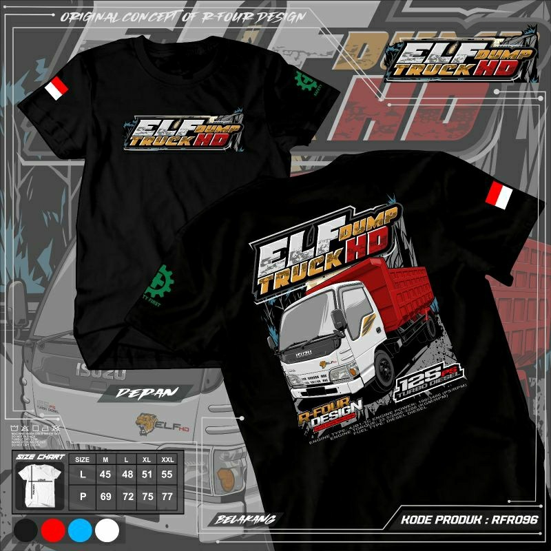 kaos truk elf dump RFR096 kaos truk dewasa kaos truk terbaru kaos truk terlaris