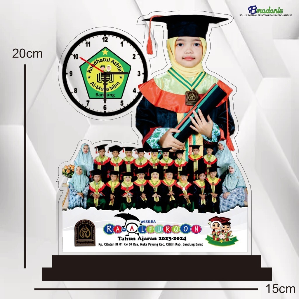 TERMURAH Plakat akrilik wisuda JAM/ kado wisuda / hadiah unik