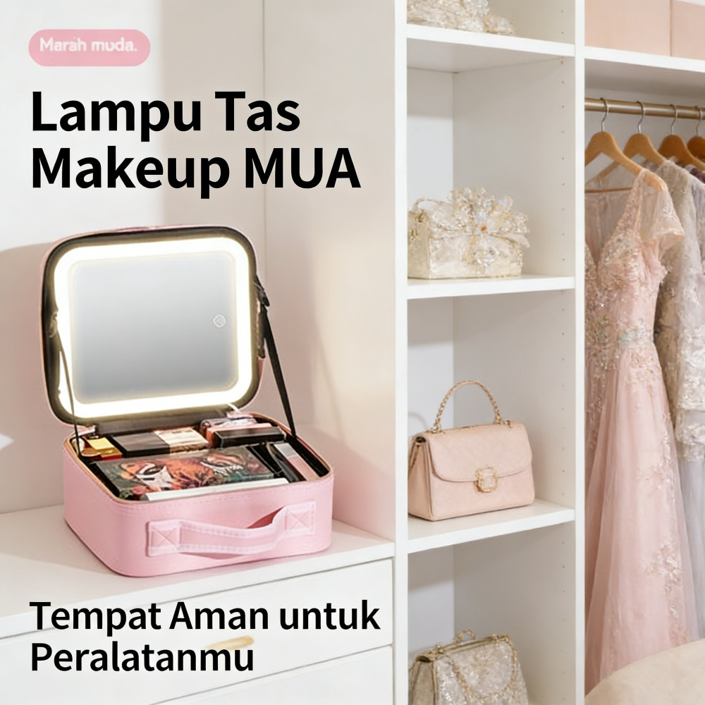 Case MUA Beauty Lampu Makeup Tas Tas Makeup LED Beauty Case