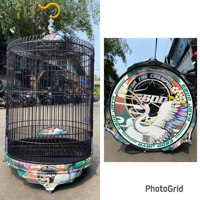 SANGKAR KANDANG MURAI EBOD DECAL PVC BURUNG BANGAU NO 2 - Sangkar