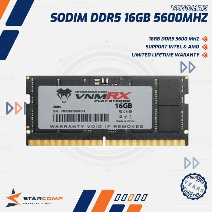 SODIM VENOM RX 16GB DDR5 5600 Mhz RAM LAPTOP