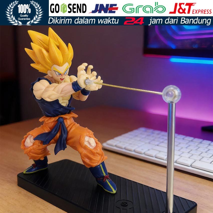 Lampu Tidur Dragon Ball LED / Statue Goku Kamehameha 3D / Dekorasi Meja Kamar Gaming Anime / Cocok U