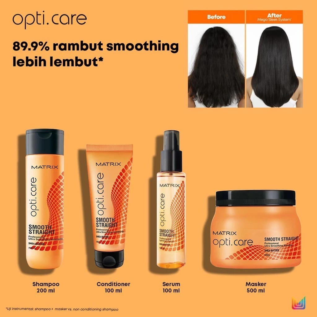 ERLU. MATRIX OPTICARE SERUM SMOOTH STRAIGHT 100ML/MATRIX OPTICARE Shampo 200 ml/MATRIX OPTICARE Cond