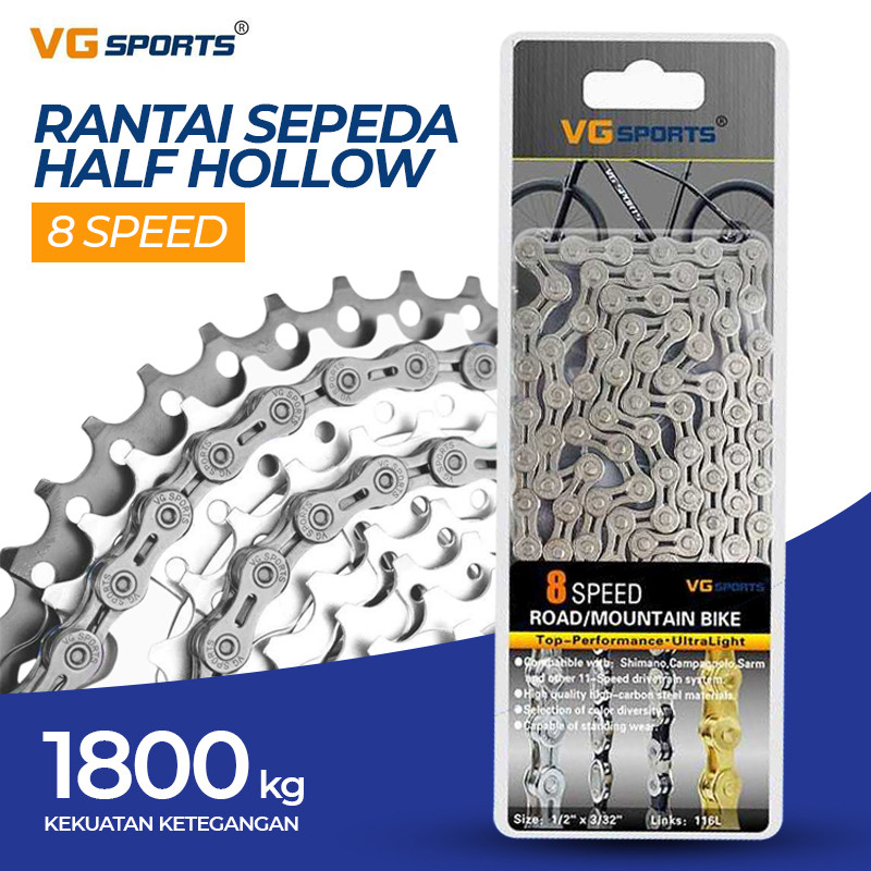 Rantai Sepeda Bicycle Chain Half Hollow Speed 8 - Rantai Sepeda Gunung 8 Speed - Rantai MTB 8 Speed 