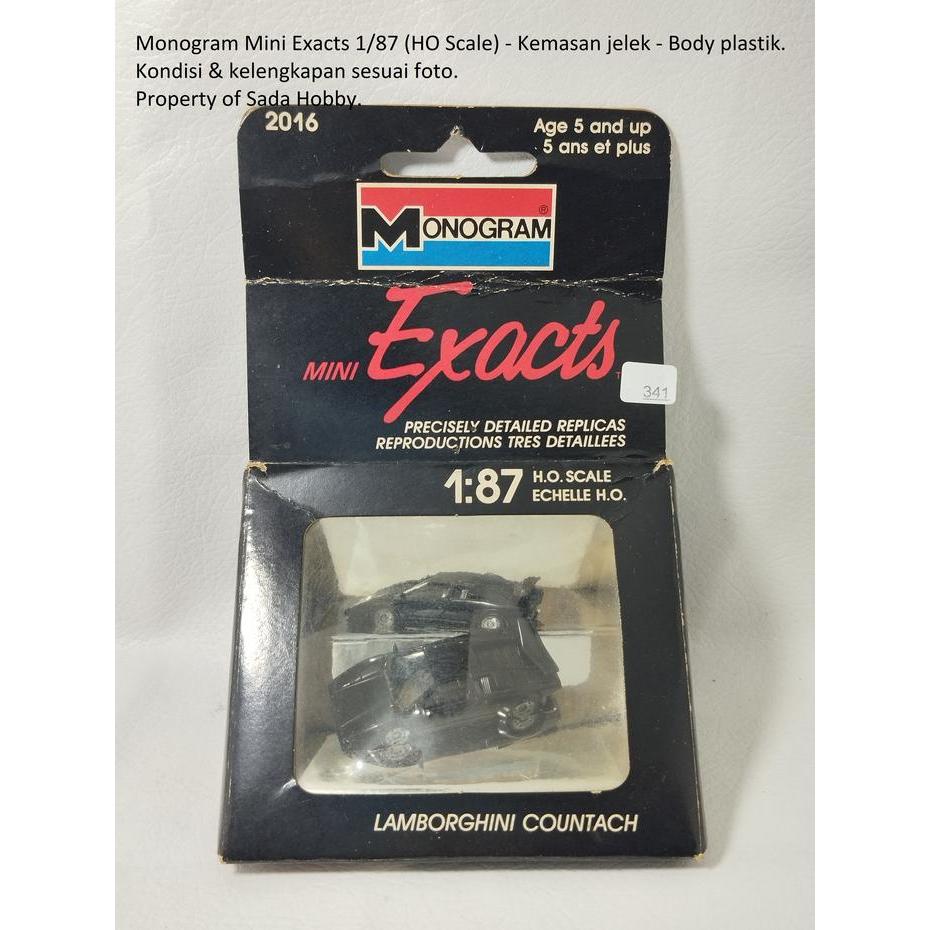 Monogram Mini Exacts 1/87 Lamborghini Countach Hitam HO Scale Dcast