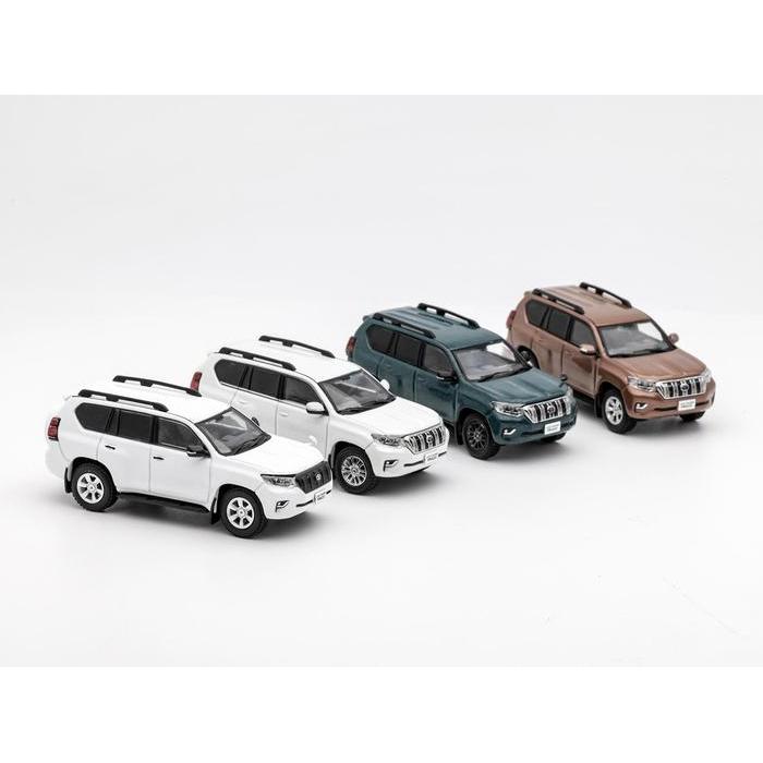 GCD TOYOTA LAND CRUISER PRADO WHITE GREEN BROWN DIECAST - WHITE
