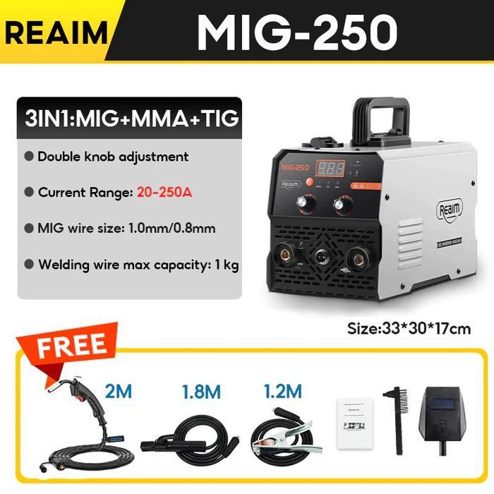 MIG+MMA Mesin las mig Listrik trafo las welding inverter las Tanpa Gas Travo Inverter MIG 250 mesin 