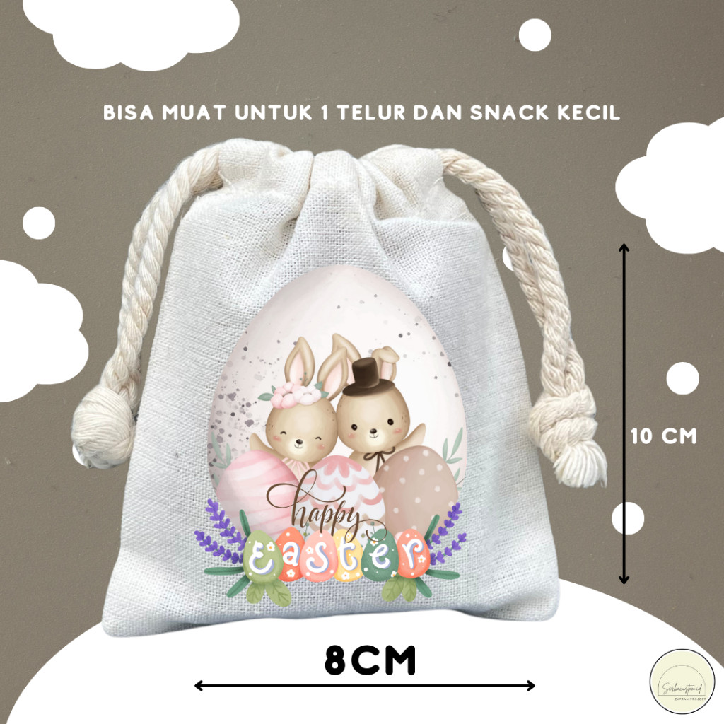 (JUAL) ISI 10 PCS POUCH SERUT PASKAH TAS TELUR EASTER DAY PASSOVER SOUVERNIR HARI PASKAH COD