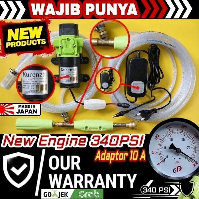 KURENZA Pompa Air DC 340PSI Mode Kabut Otomatis On Off Dinamo Pump